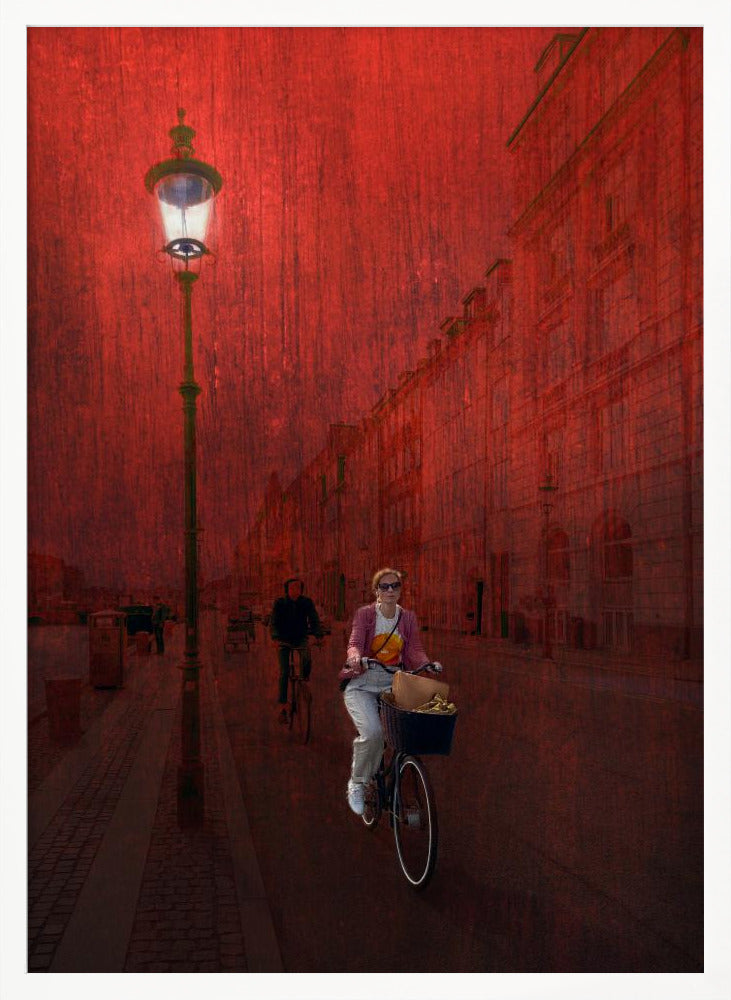 Bicycling in Copenhagen - Poster / Art Print