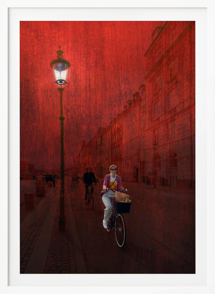 Bicycling in Copenhagen - Poster / Art Print