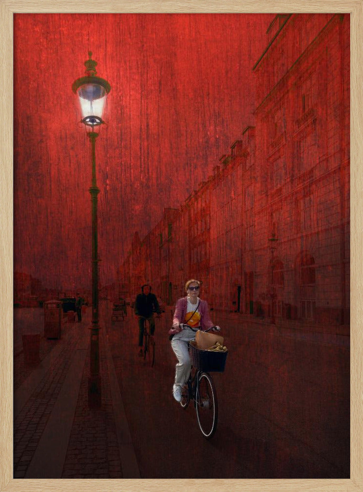 Bicycling in Copenhagen - Poster / Art Print