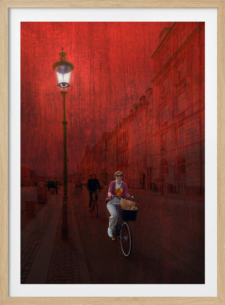 Bicycling in Copenhagen - Poster / Art Print