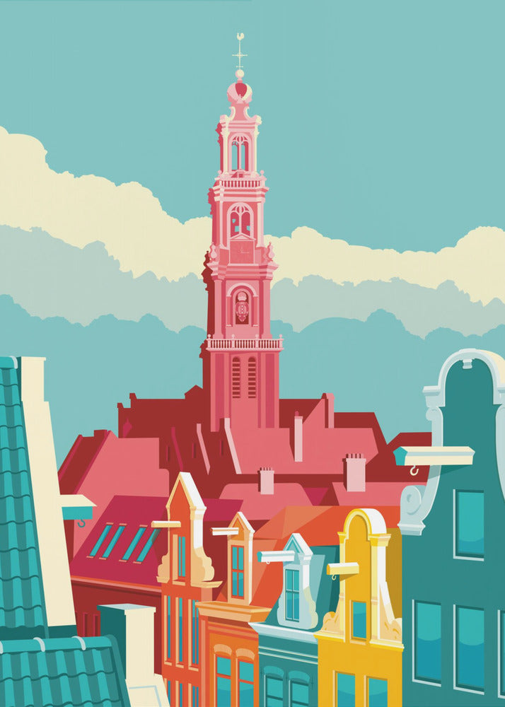 Amsterdam Westerkerk Jordaan - Poster / Art Print