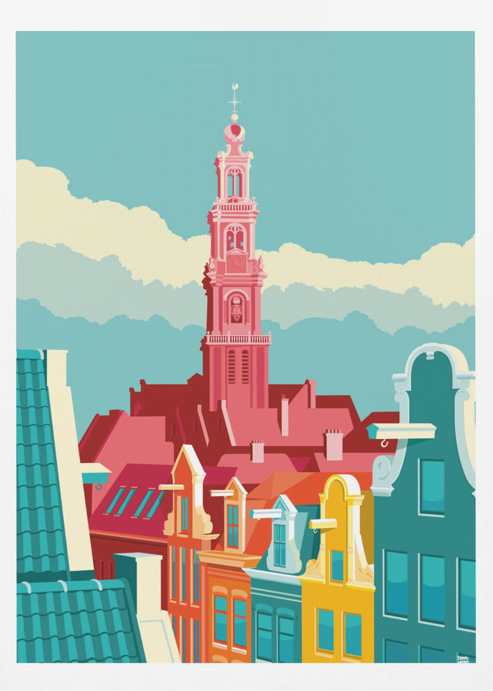 Amsterdam Westerkerk Jordaan - Poster / Art Print
