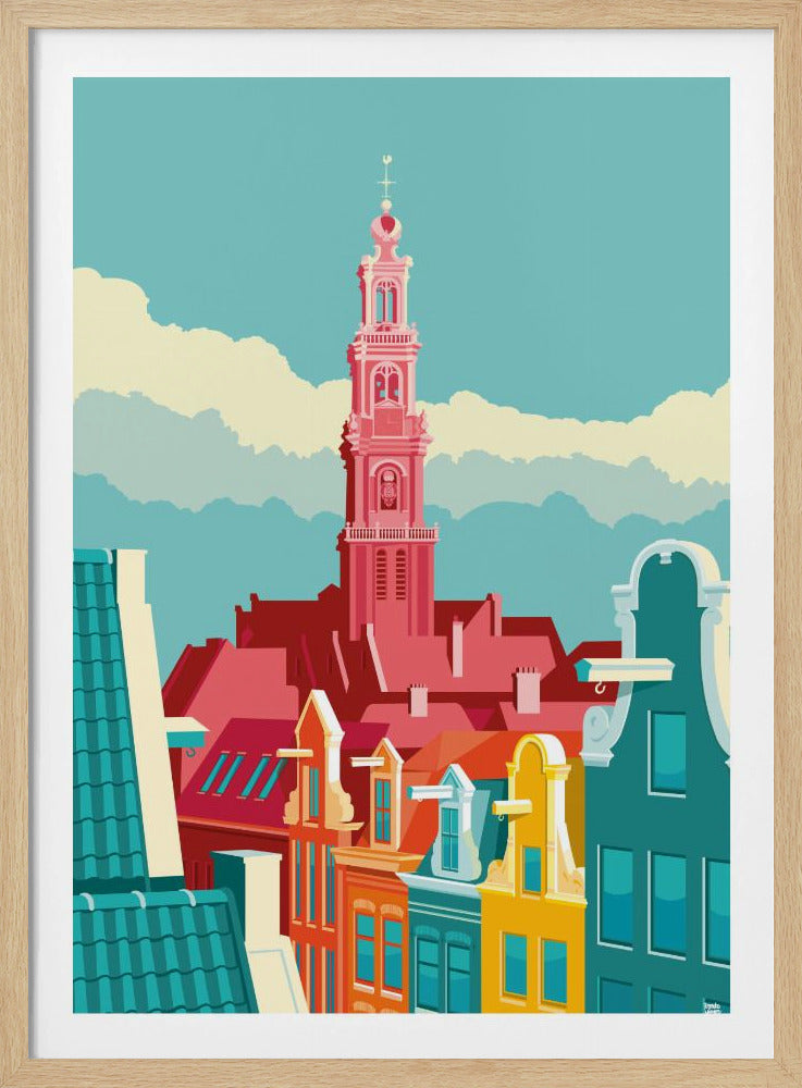Amsterdam Westerkerk Jordaan - Poster / Art Print