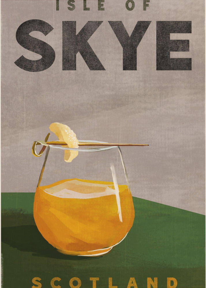Isle Of Skye Scotland Scotch Cocktail Travel Poster - Poster / Art Print