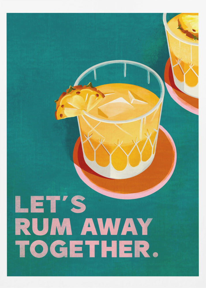 Rum Away Beach Bar Cocktail Art - Poster / Art Print
