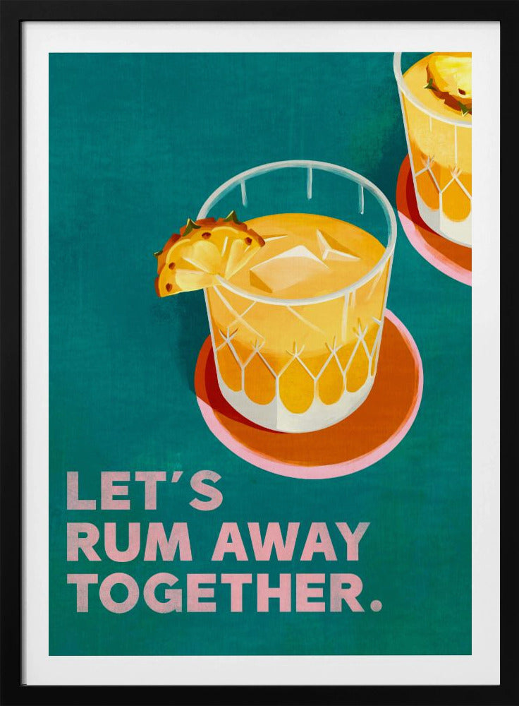 Rum Away Beach Bar Cocktail Art - Poster / Art Print