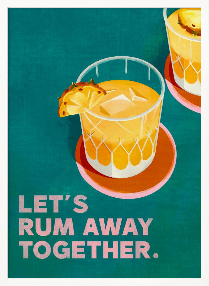 Rum Away Beach Bar Cocktail Art - Poster / Art Print