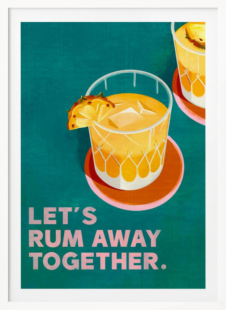 Rum Away Beach Bar Cocktail Art - Poster / Art Print