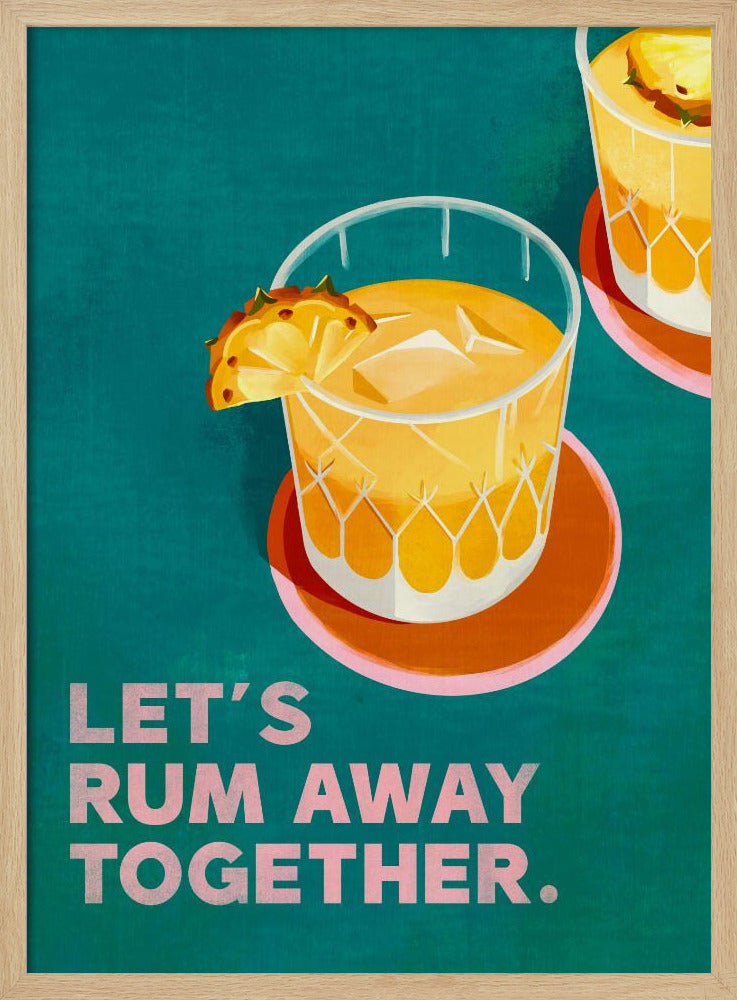 Rum Away Beach Bar Cocktail Art - Poster / Art Print