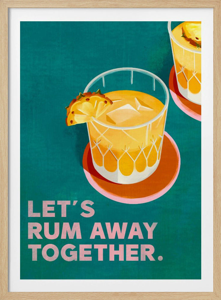 Rum Away Beach Bar Cocktail Art - Poster / Art Print