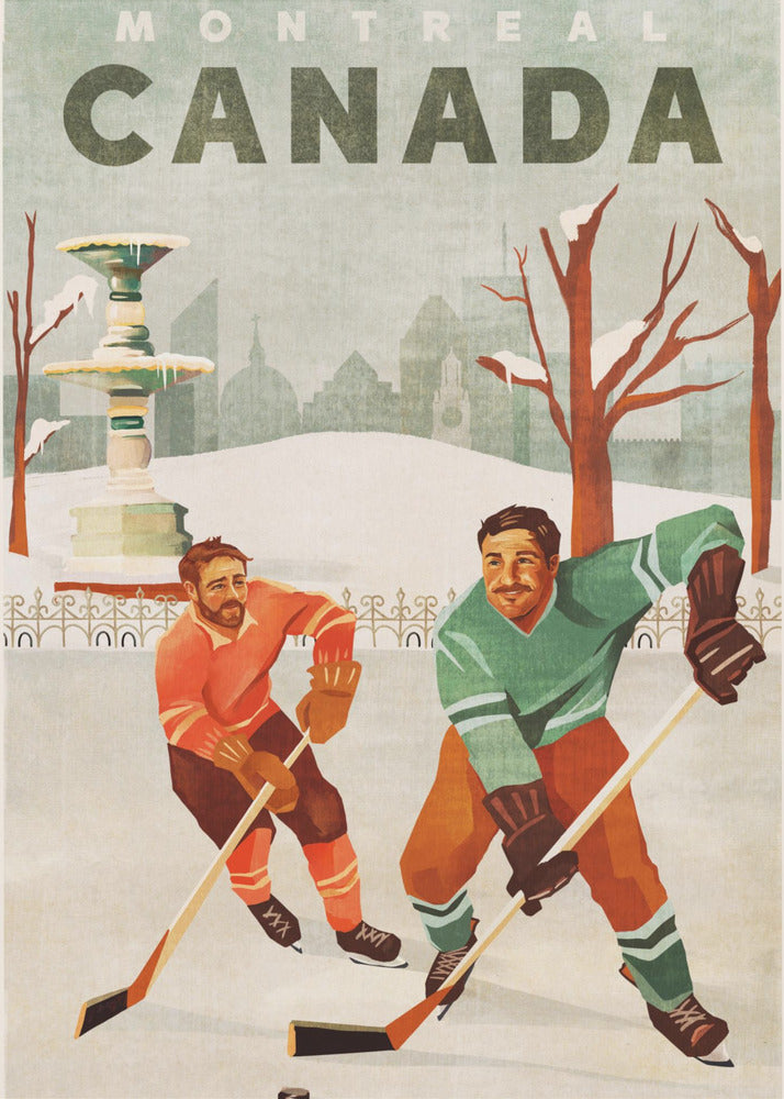 Montreal Canada Pond Hockey Guys - Poster / Art Print