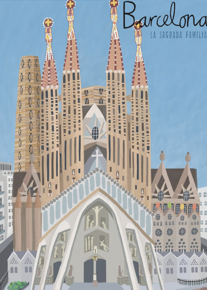 The Sagrada Familia, Barcelona by Artist Carla Daly - Poster / Art Print