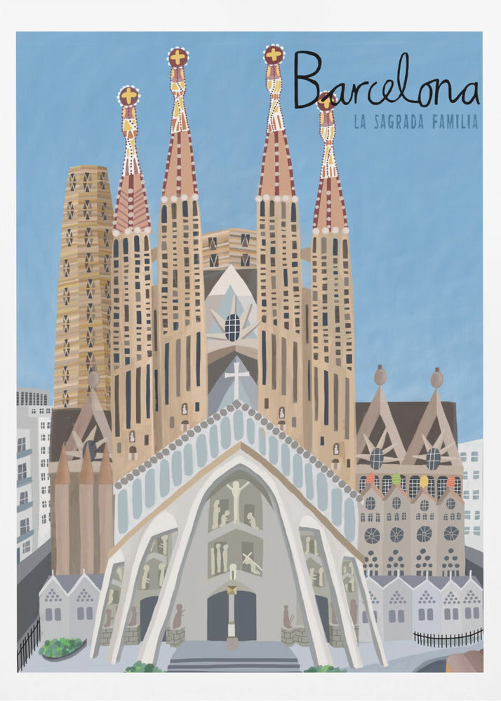 The Sagrada Familia, Barcelona by Artist Carla Daly - Poster / Art Print