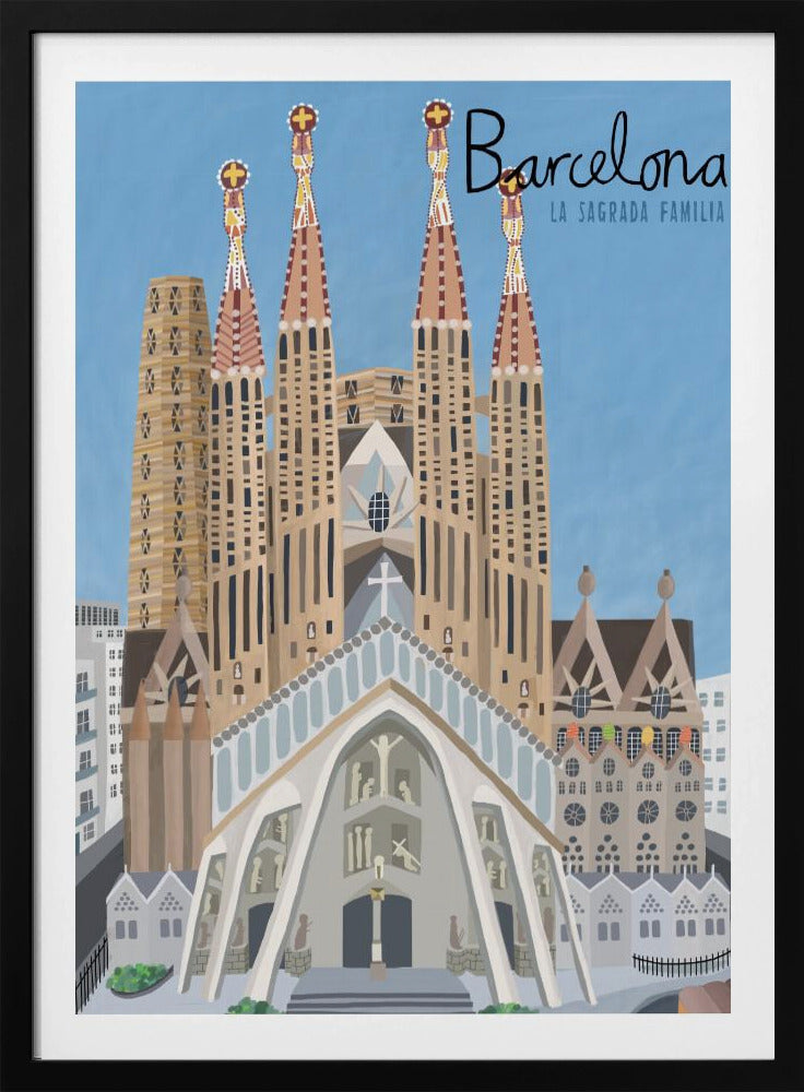 The Sagrada Familia, Barcelona by Artist Carla Daly - Poster / Art Print