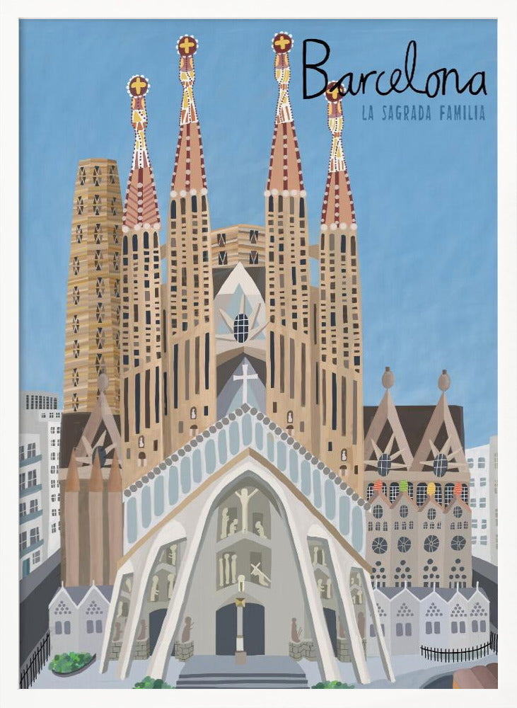 The Sagrada Familia, Barcelona by Artist Carla Daly - Poster / Art Print