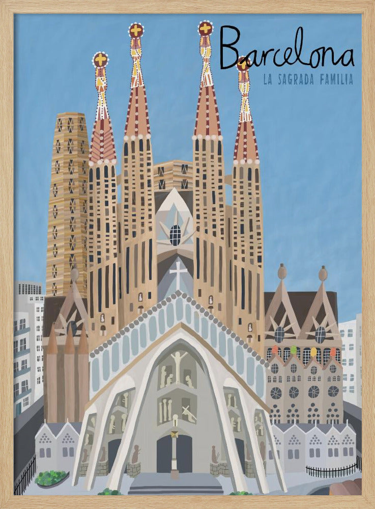 The Sagrada Familia, Barcelona by Artist Carla Daly - Poster / Art Print
