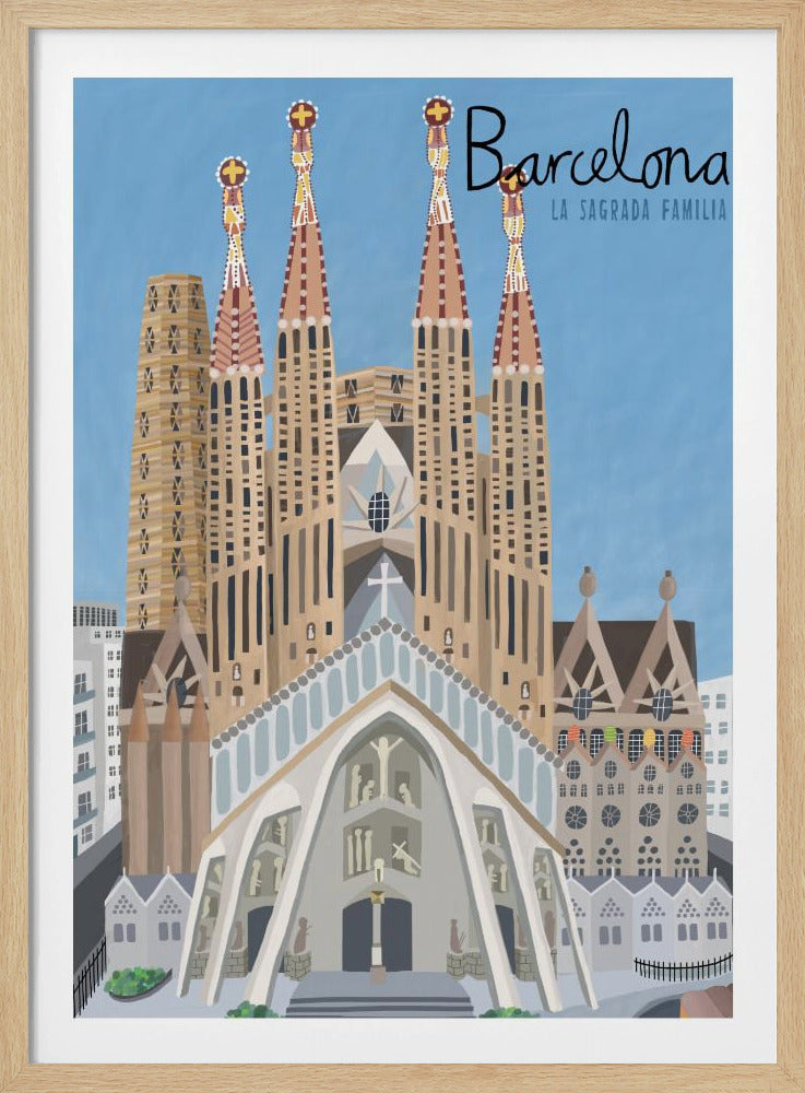 The Sagrada Familia, Barcelona by Artist Carla Daly - Poster / Art Print
