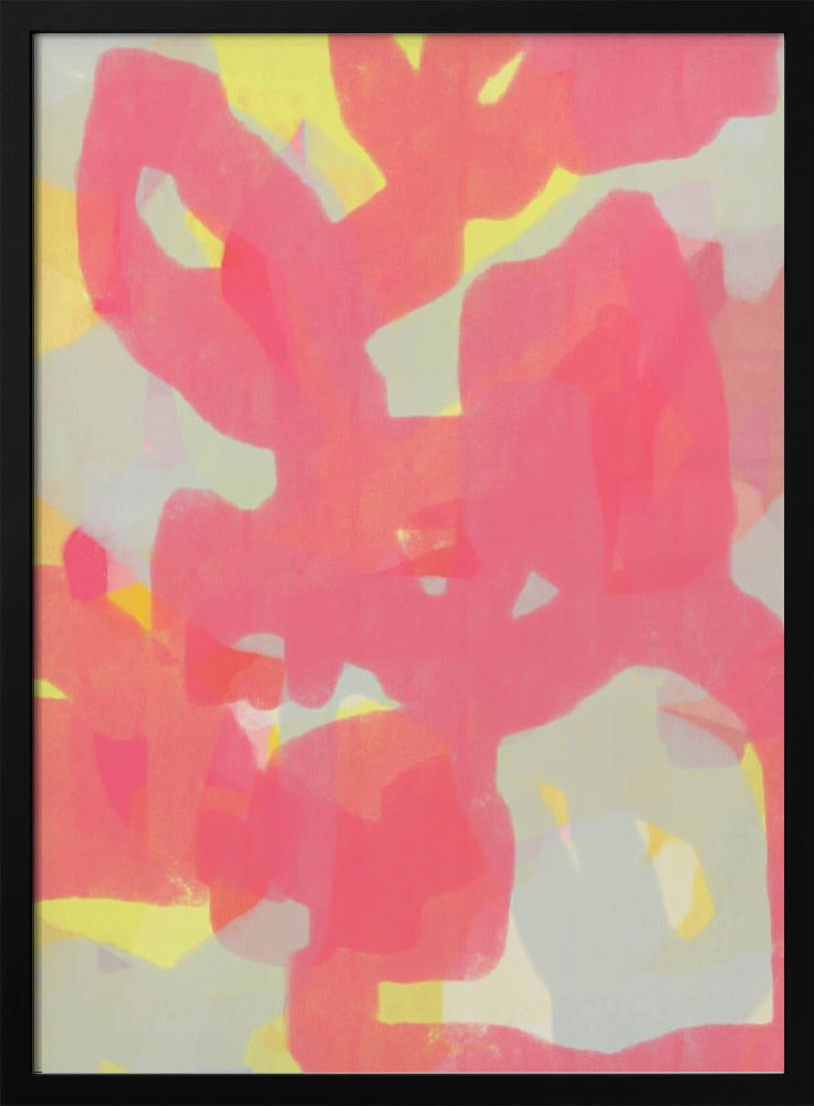 Pink, Grey, Yellow Abstract - Poster / Art Print