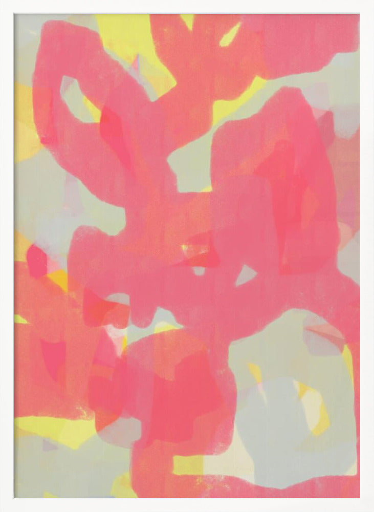 Pink, Grey, Yellow Abstract - Poster / Art Print
