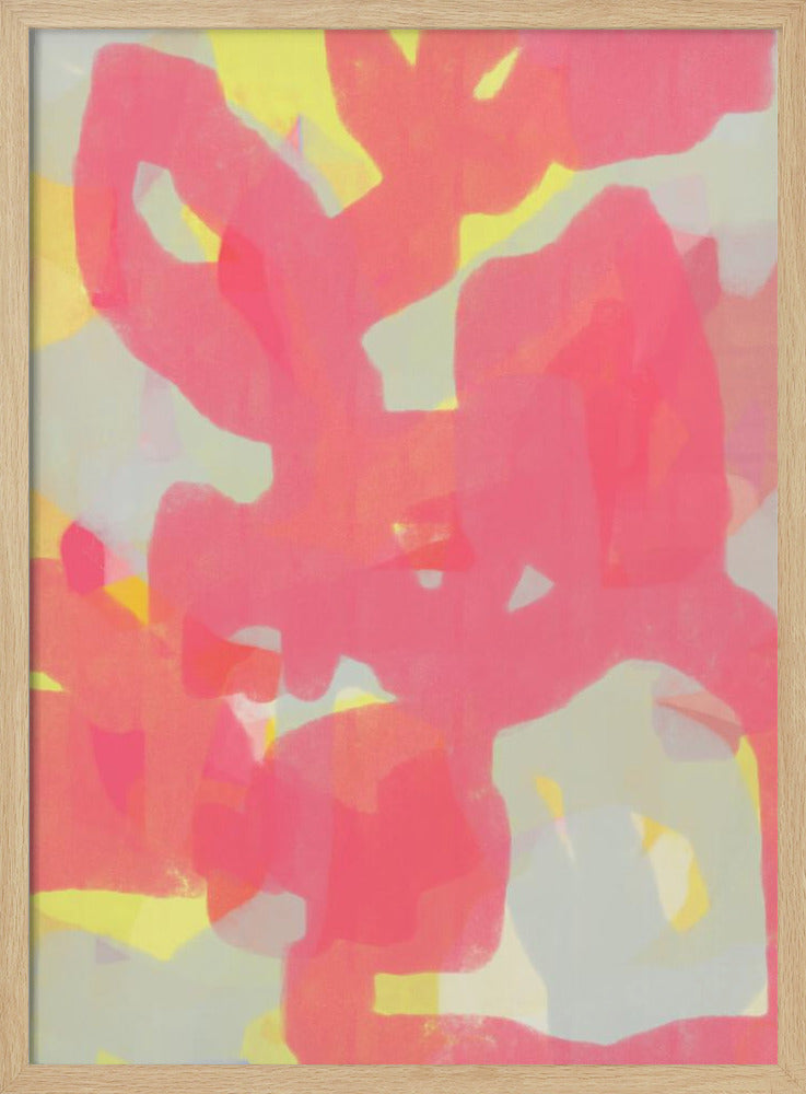 Pink, Grey, Yellow Abstract - Poster / Art Print