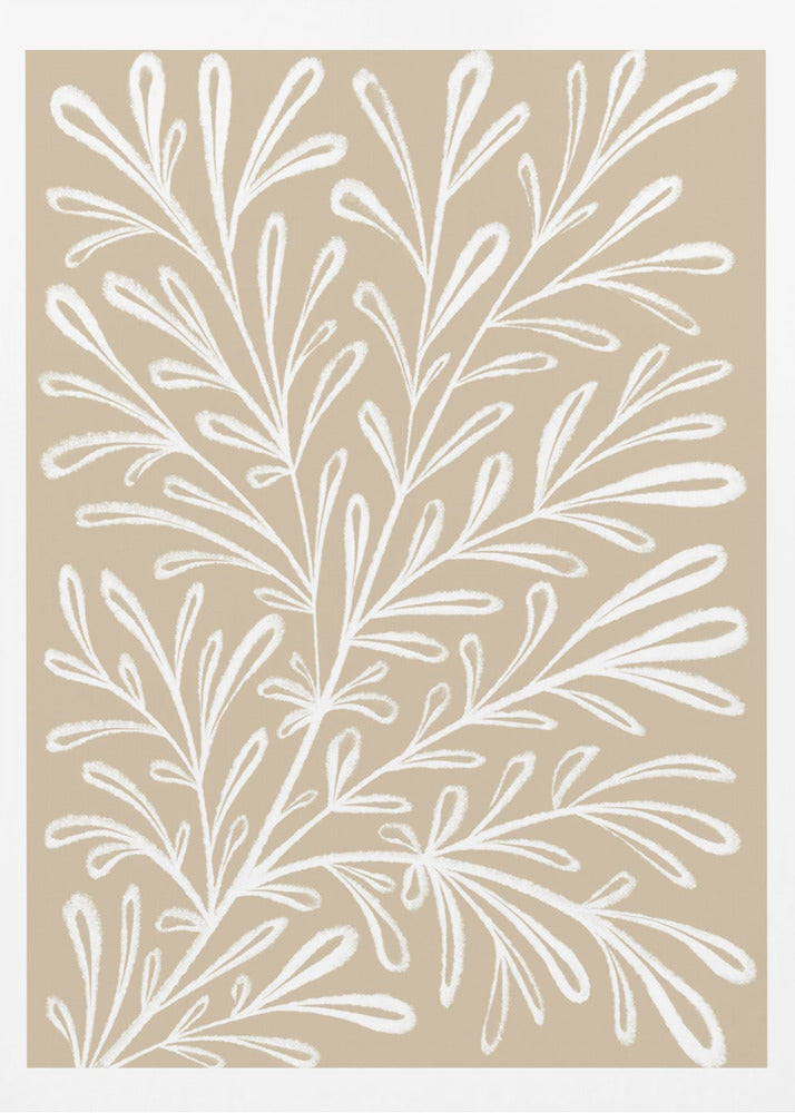 Beige White Plant - Poster / Art Print