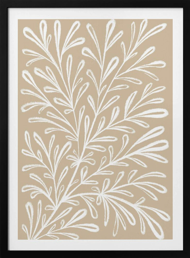 Beige White Plant - Poster / Art Print