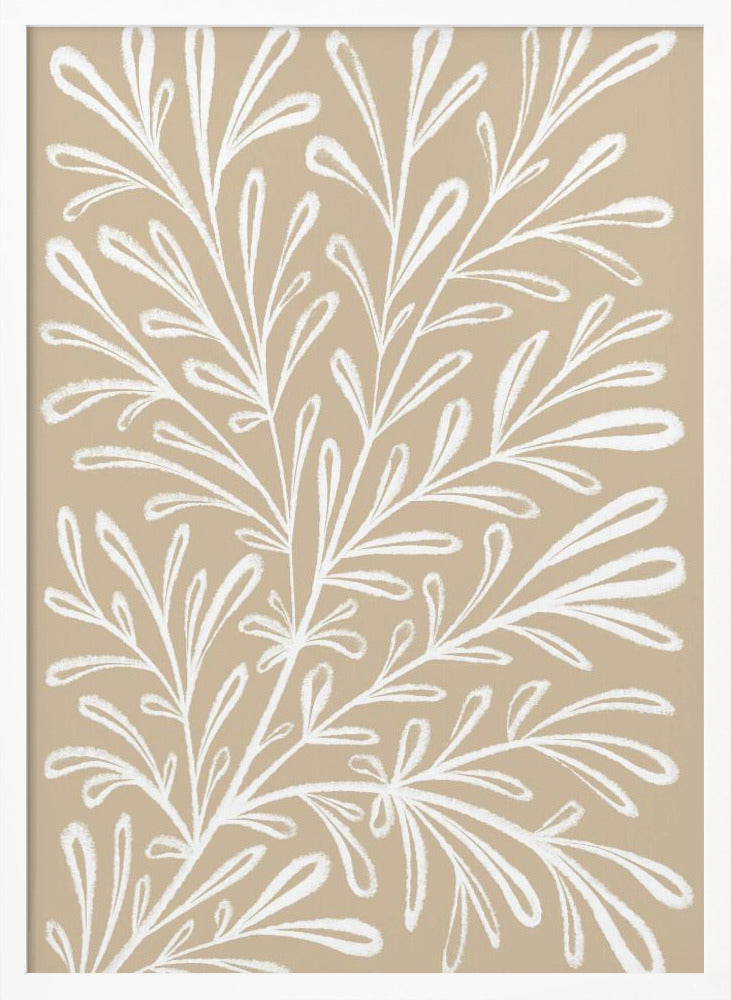 Beige White Plant - Poster / Art Print