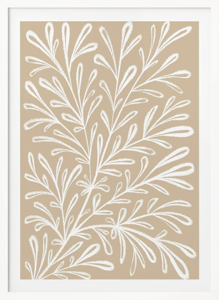 Beige White Plant - Poster / Art Print
