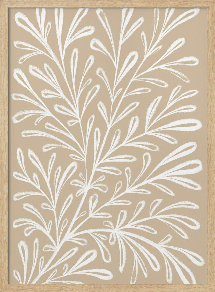 Beige White Plant - Poster / Art Print