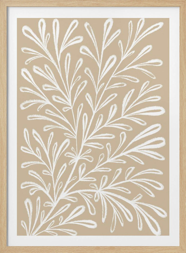 Beige White Plant - Poster / Art Print