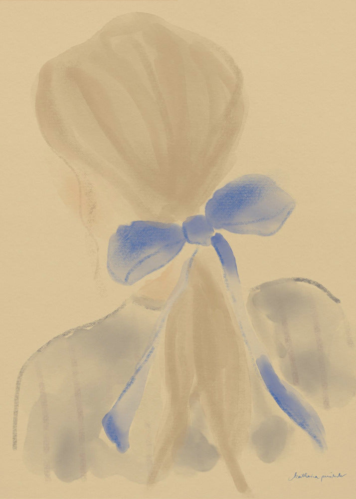 Blue Hair Ribbon - Poster / Art Print