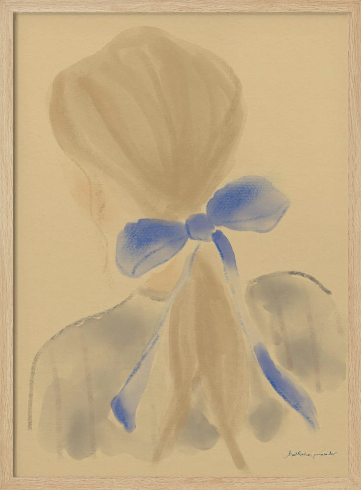 Blue Hair Ribbon - Poster / Art Print