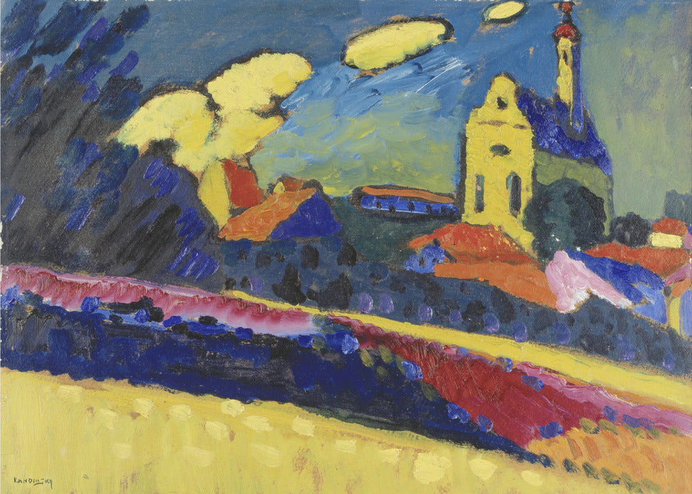 Study of Murnau Landscape With Church (1909) - Poster / Art Print
