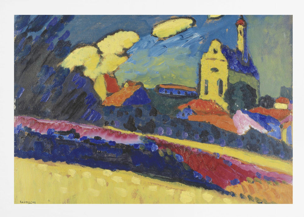Study of Murnau Landscape With Church (1909) - Poster / Art Print