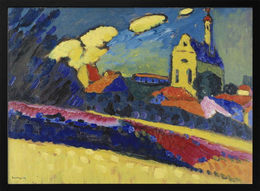 Study of Murnau Landscape With Church (1909) - Poster / Art Print