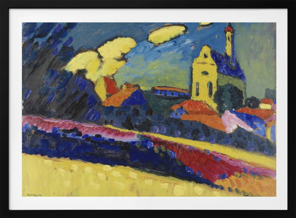 Study of Murnau Landscape With Church (1909) - Poster / Art Print
