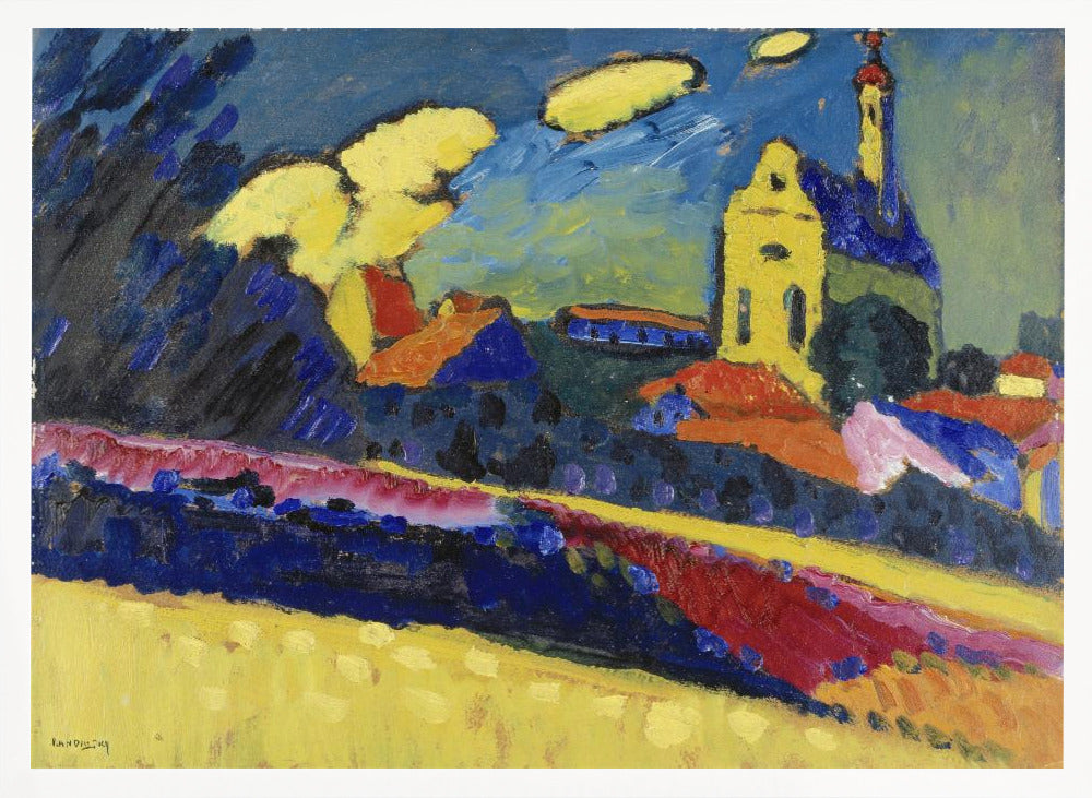 Study of Murnau Landscape With Church (1909) - Poster / Art Print