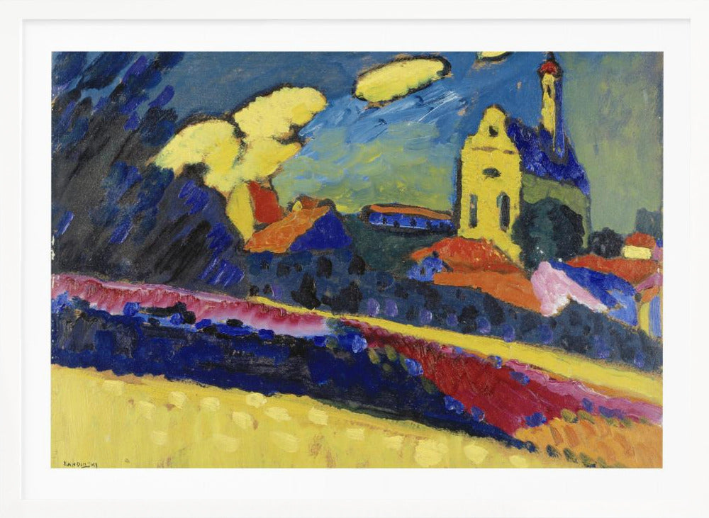 Study of Murnau Landscape With Church (1909) - Poster / Art Print