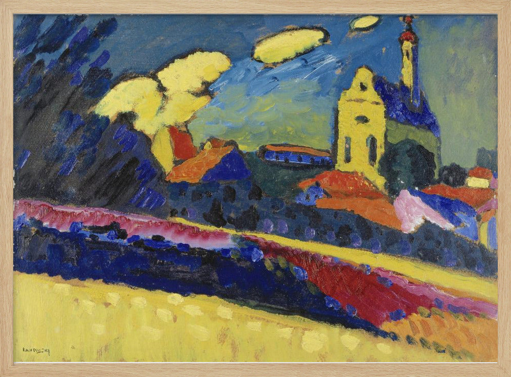 Study of Murnau Landscape With Church (1909) - Poster / Art Print