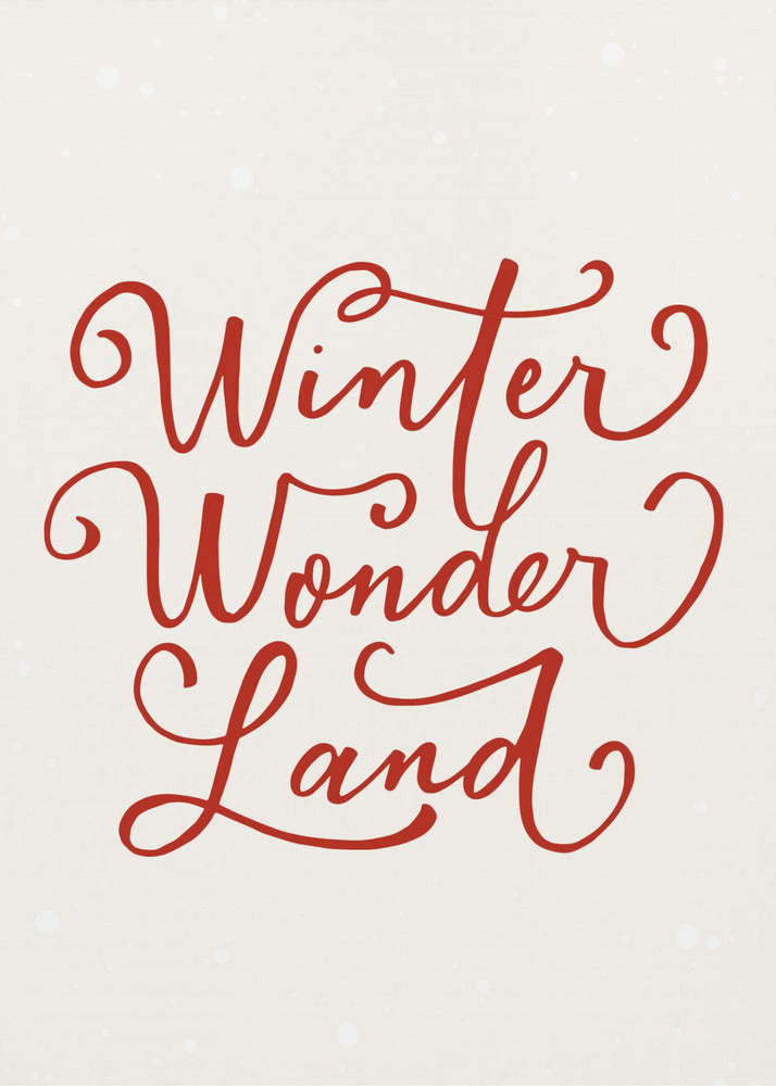 Winter Wonderland Text (green), Christmas Noël Holiday Winter Quote Typography Lettering - Poster / Art Print