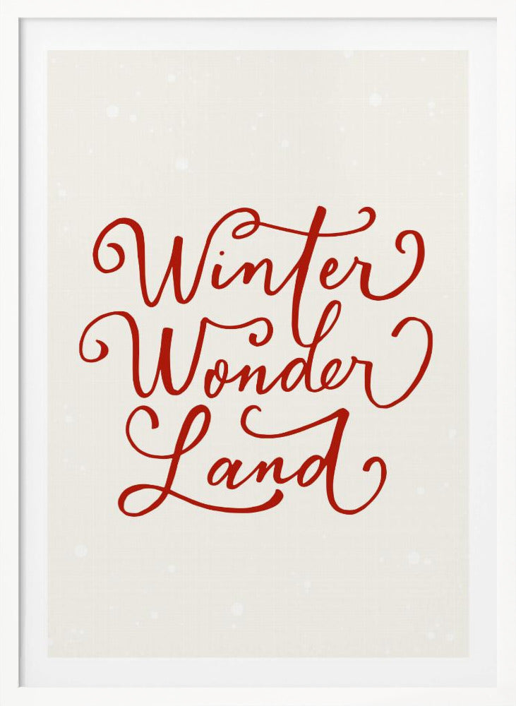 Winter Wonderland Text (green), Christmas Noël Holiday Winter Quote Typography Lettering - Poster / Art Print