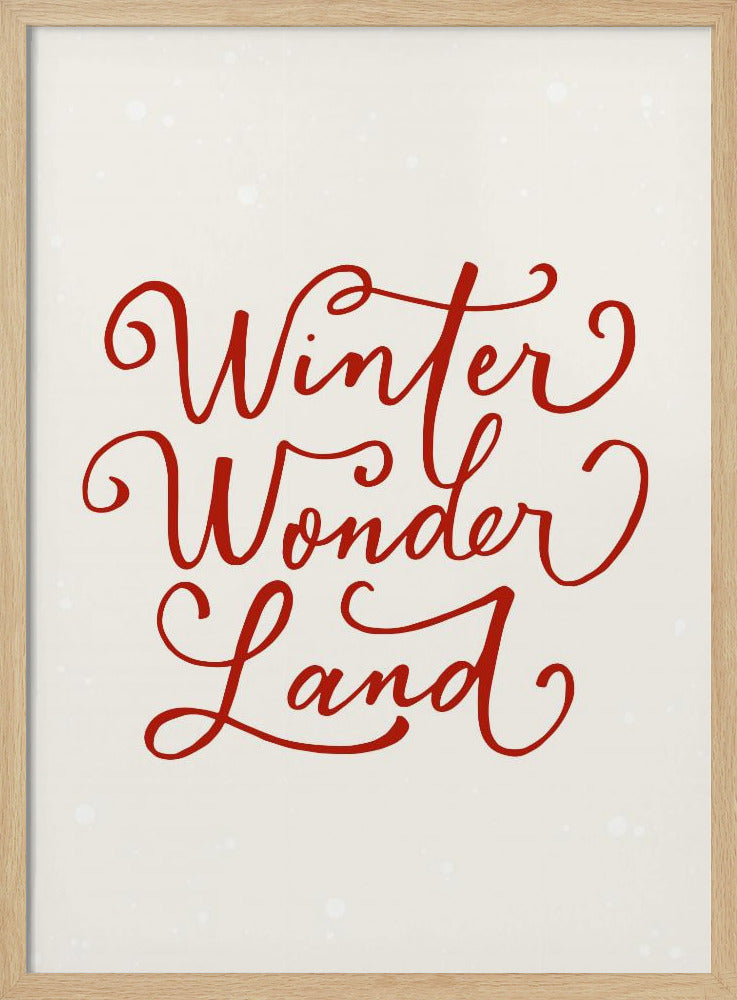 Winter Wonderland Text (green), Christmas Noël Holiday Winter Quote Typography Lettering - Poster / Art Print