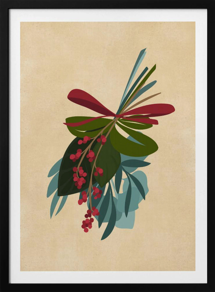 Thea holiday bouquet in sepia - Poster / Art Print