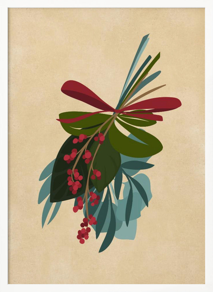 Thea holiday bouquet in sepia - Poster / Art Print
