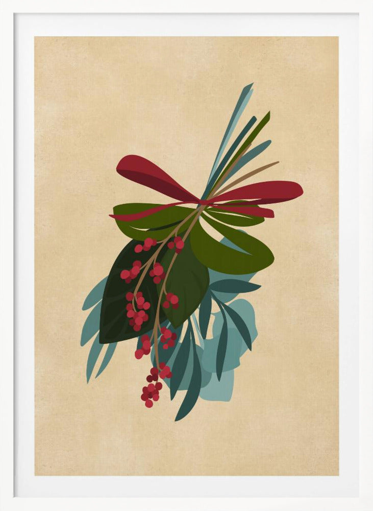Thea holiday bouquet in sepia - Poster / Art Print
