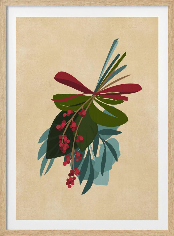 Thea holiday bouquet in sepia - Poster / Art Print