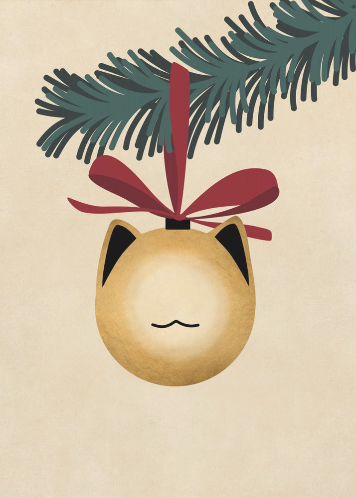 Meowry bauble godl/tan - Poster / Art Print