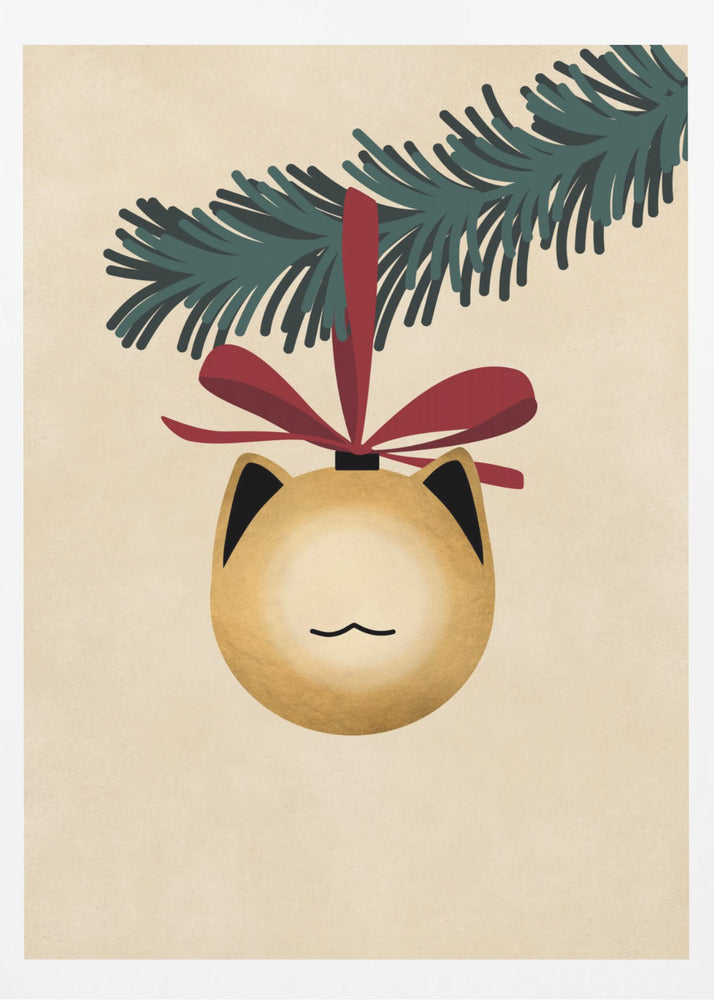 Meowry bauble godl/tan - Poster / Art Print
