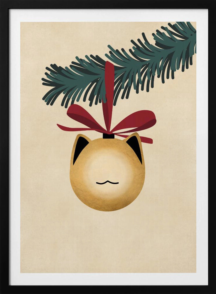 Meowry bauble godl/tan - Poster / Art Print