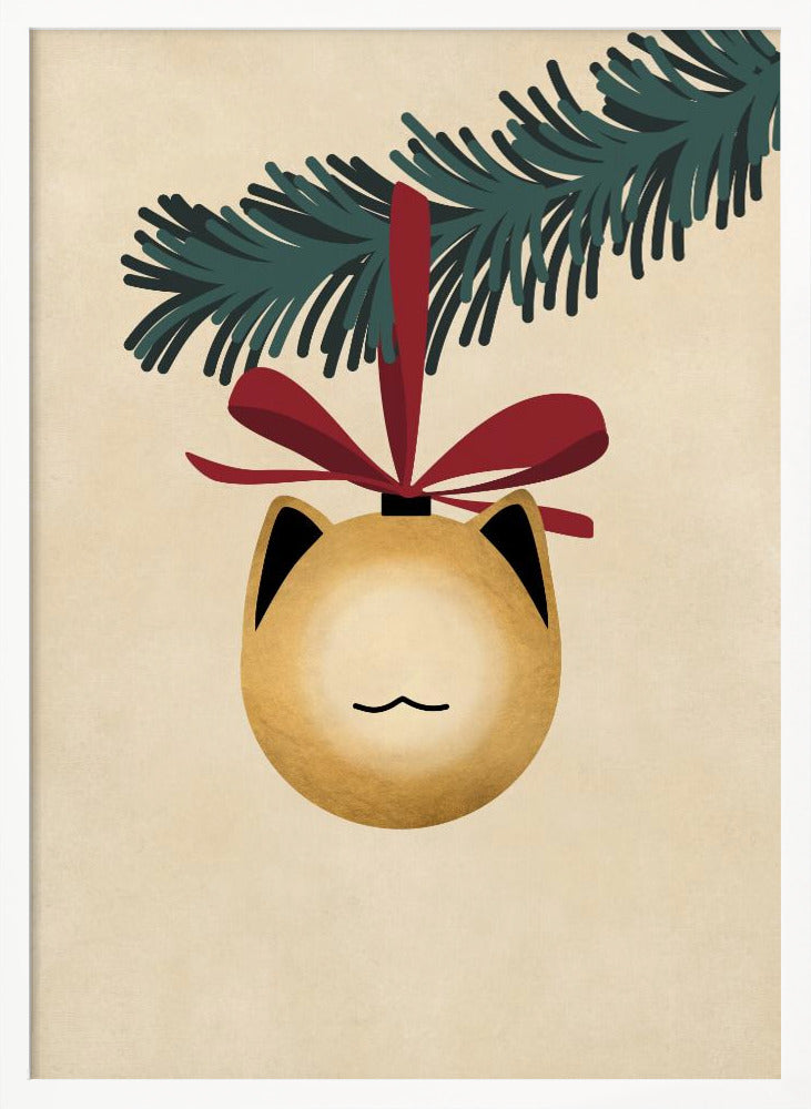 Meowry bauble godl/tan - Poster / Art Print
